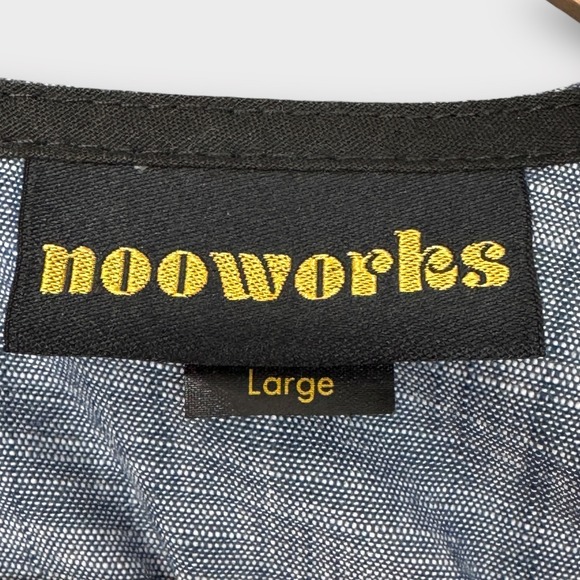 Nooworks Blue Textured Fit and Flare Dress Short Sleeve Scoop Neck USA Large - Picture 4 of 8